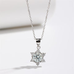 Moissanite Snowflow Necklace - 1.00 Carat Vs2 D Round cut