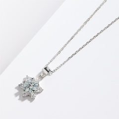 Moissanite Snowflow Necklace - 1.00 Carat Vs2 D Round cut