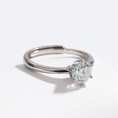 Moissanite Ring - 1.00 Carat Vs2 D Round cut Adjustable