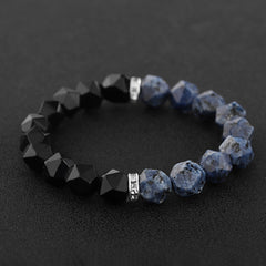 Dark Night - Blue-Striped Agate Bracelet