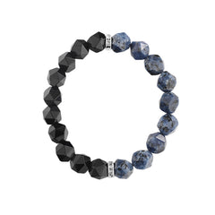 Dark Night - Blue-Striped Agate Bracelet