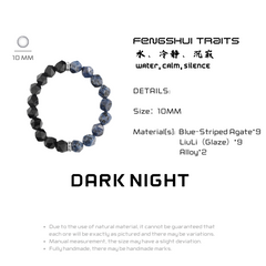 Dark Night - Blue-Striped Agate Bracelet