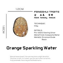 Orange Sparkling Water - Zirconium Oxide Earring