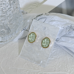 Silver/Green Lake - Acetic Acid Acrylic Earring