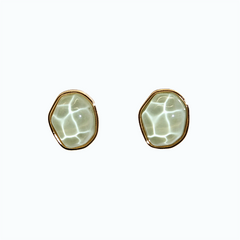 Silver/Green Lake - Acetic Acid Acrylic Earring