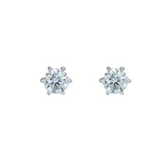 Moissanite Solitaire Earrings - 1.00 x 2 Carat Vs2 D Round cut