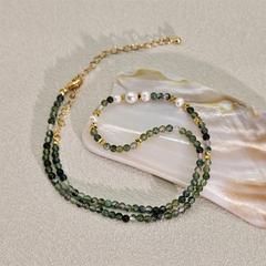 Greenberries - Jade and Pearls  Necklace