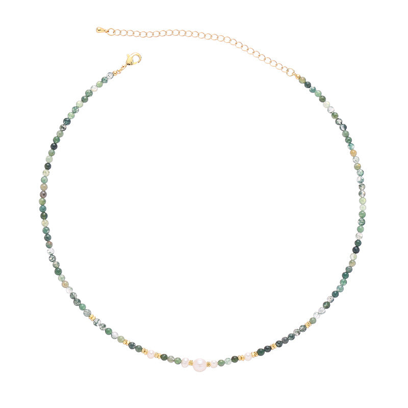 Greenberries - Jade and Pearls  Necklace