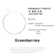 Greenberries - Jade and Pearls  Necklace