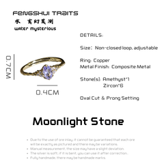 Moonlight Stone - Amethyst Ring